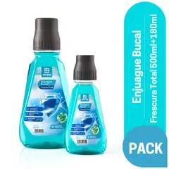 TOTTUS - Pack Enjuague Bucal Tottus Frescura Total 500 mL + 180 mL