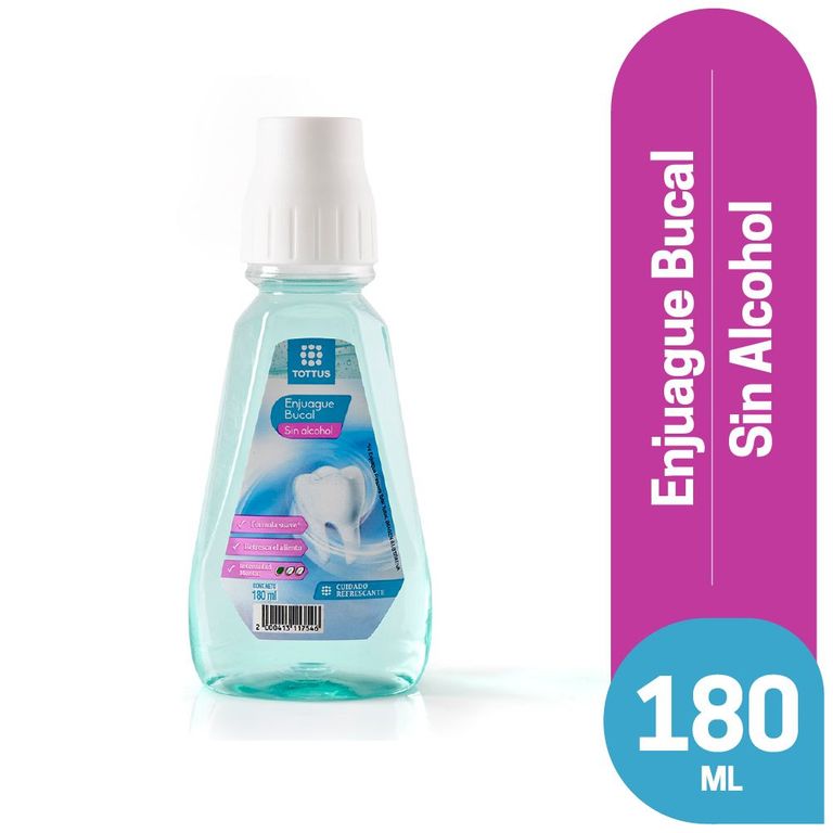 Enjuague Bucal Tottus Sin Alcohol Envase 180 mL