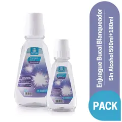 TOTTUS - Pack Enjuage Bucal Blanqueador Botellas 500 mL y 180 mL