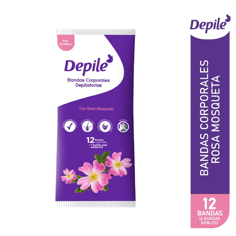 Bandas Depilatorias Depile Corporal Rosa Mosqueta Empaque 6 Und