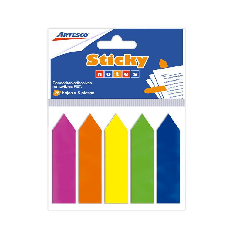 Banderitas Adhesivas Artesco Forma Flecha Empaque 25 Und