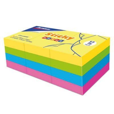 Notas Adhesivas Artesco 12 Tacos 1.5 x 2 Neón Empaque 100 Hojas