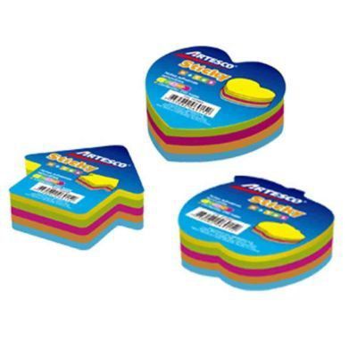 Notas Adhesivas Artesco 4 Formas Surtidas Neón Empaque 75 Hojas