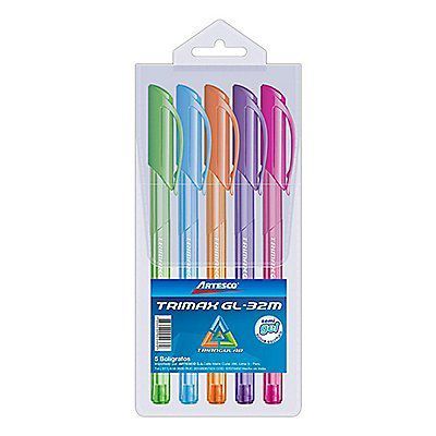 Lapiceros Artesco Trimax Gl-32M Colores Varios Estuche 5 Und