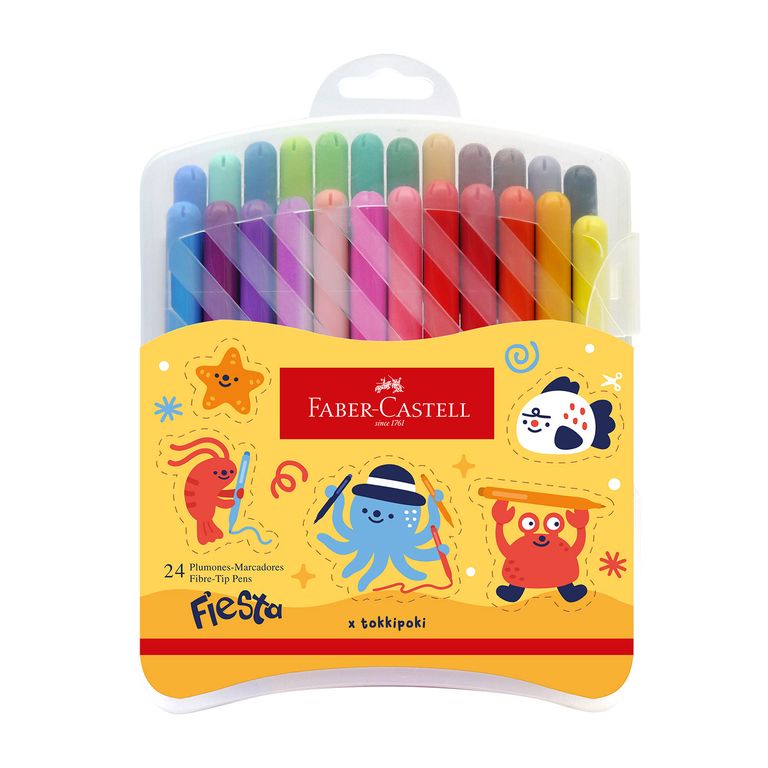 Plumones Faber Castell Fiesta 45 Estuche 24 Und