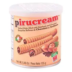 PIRUCREAM - Barquillos Pirucream Relleno Chocolate Avellana Envase 155 g