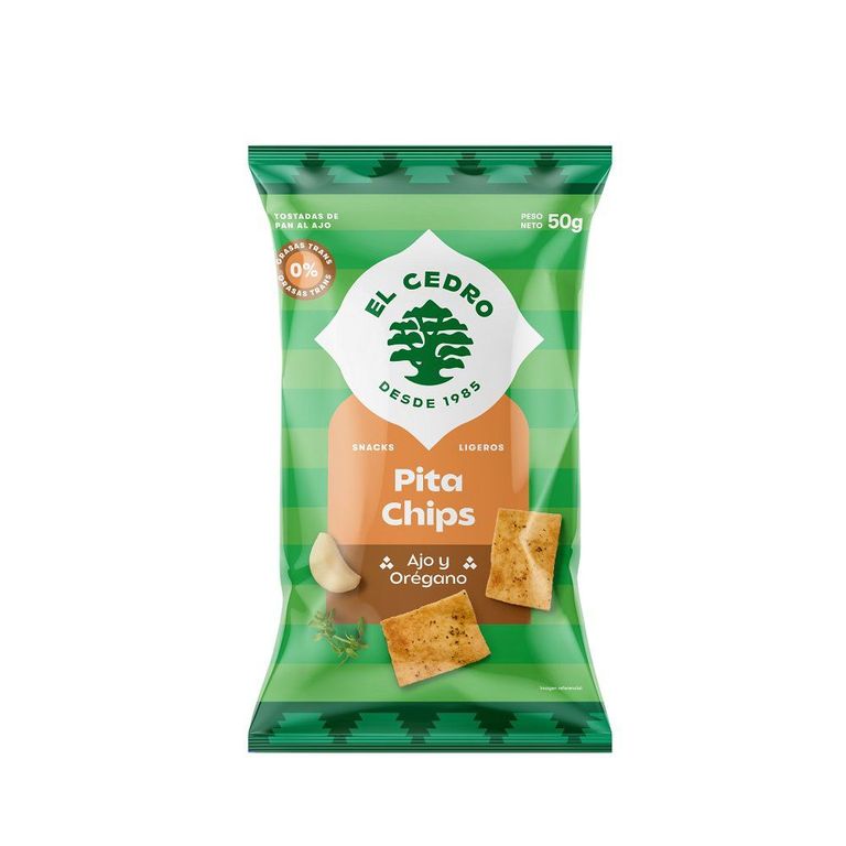 Pita Chips El Cedro Ajo y Orégano Bolsa 50 g