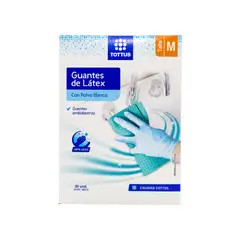 TOTTUS - Guantes de Látex con Polvo Blanco