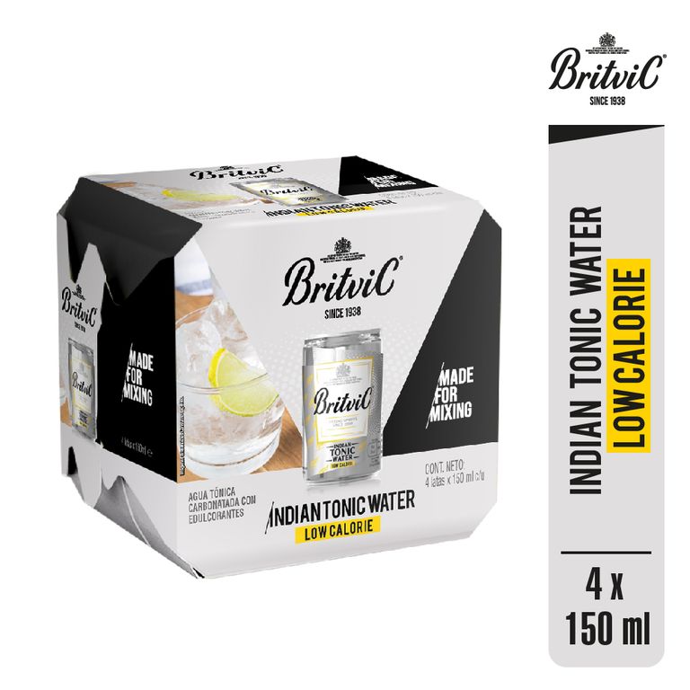 Agua Tónica Britvic Low Calorie Pack 4 Latas 150 mL