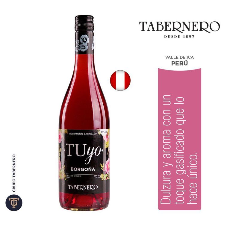 Vino Tabernero Tuyo Borgoña Botella 750 mL