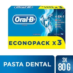 ORAL B - Pasta Dental Complete 4 En 1 Flúor Pack 3 Cajas 80 g