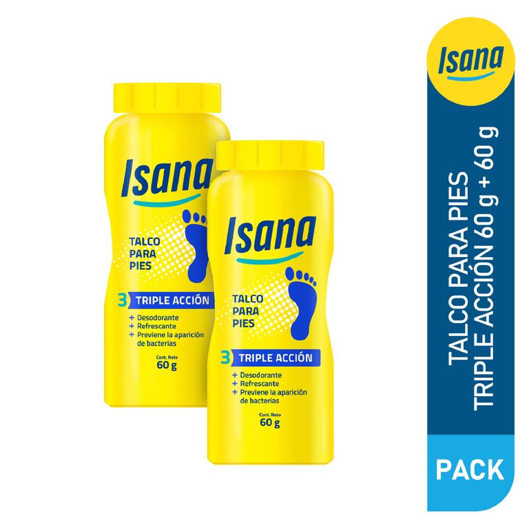 Talco Para Pies Isana Envase 2 Und 60 g