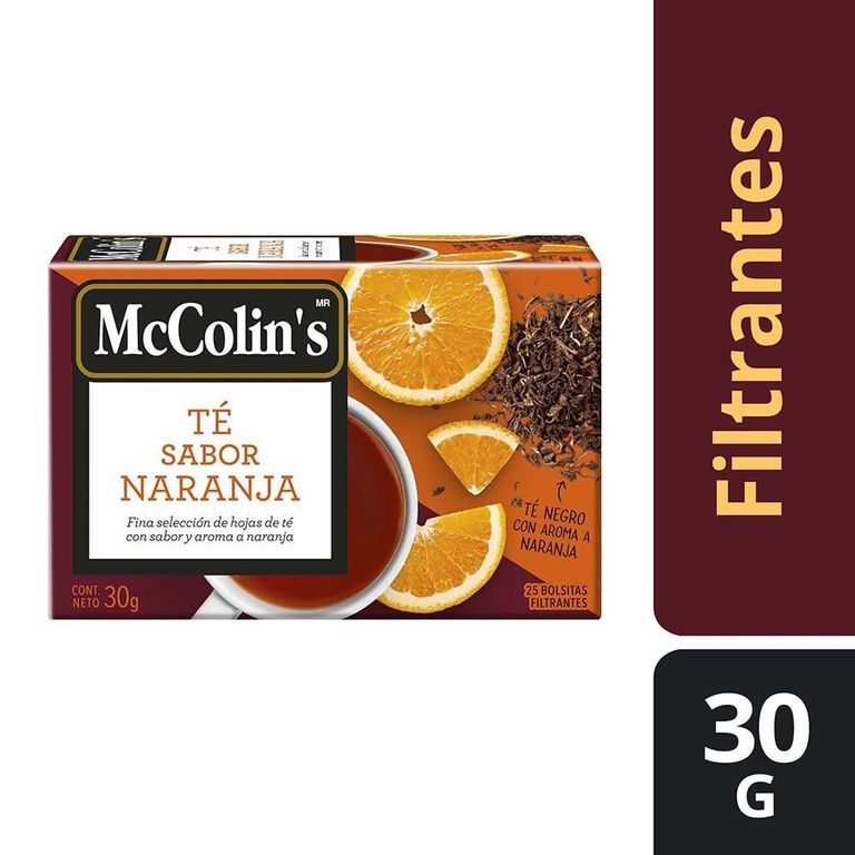 Infusión Mc Colins Té Negro Naranja Caja 25 Sobres