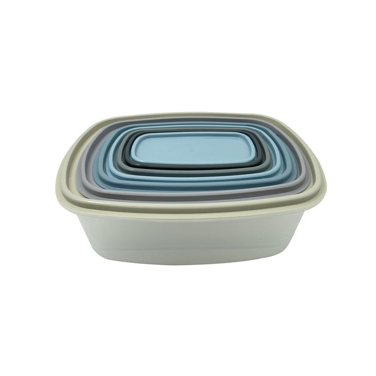 Set Contenedor Rectangular Apilable 14 Pzas