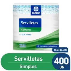 TOTTUS - Servilletas Cortadas 1 Hoja Empaque 400 Und