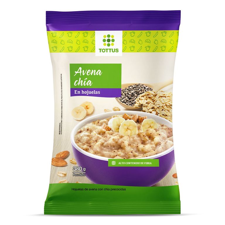 Avena Chía en Hojuelas Tottus Bolsa 380 g