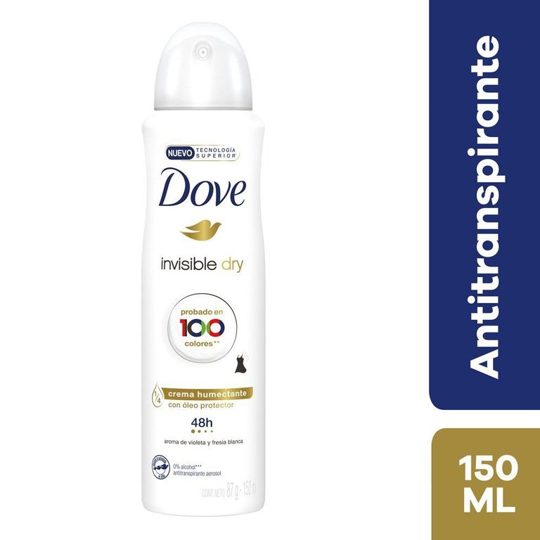 Antitranspirante en Spray Dove Invisible Dry Envase 150 mL