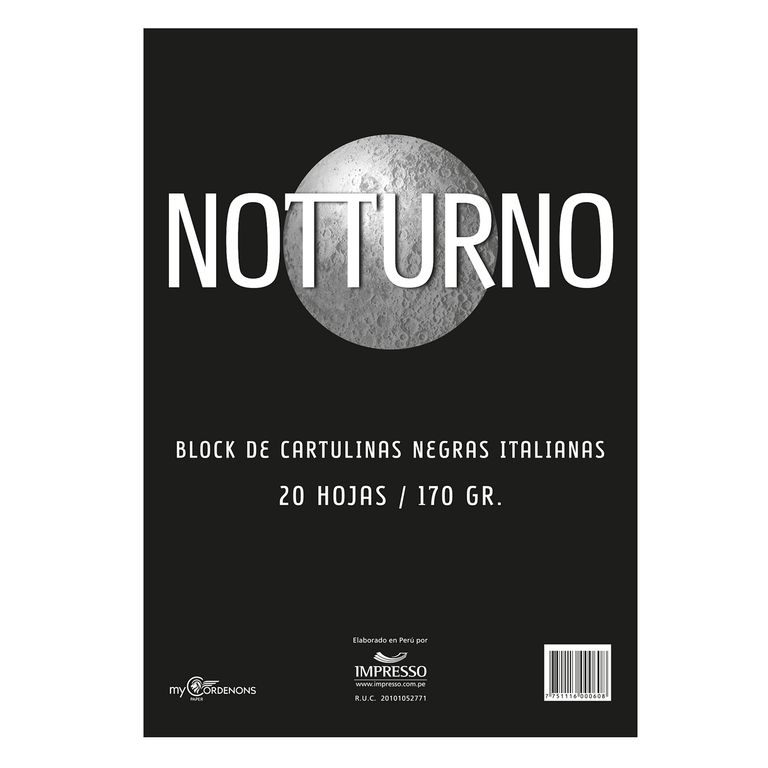 Block Cartulina Notturno Negras 170 g 20 Hojas