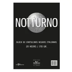 NOTTURNO - Block Cartulina Notturno Negras 170 g 20 Hojas