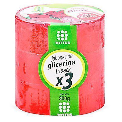 Jabón de Glicerina Tottus Rosa Mosqueta Empaque 3 Und