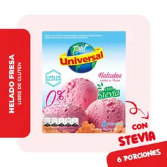 UNIVERSAL - Helado con Stevia Universal Sabor Fresa Caja 50 g