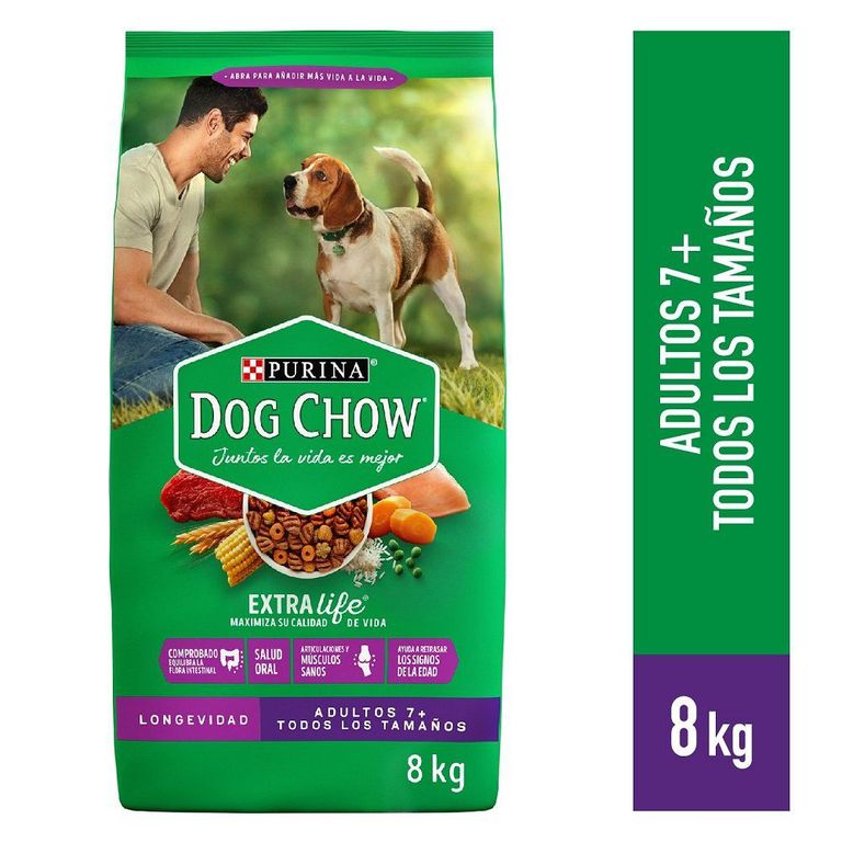 Alimento Seco Perros Adultos Dog Chow Longevidad Bolsa 8 Kg