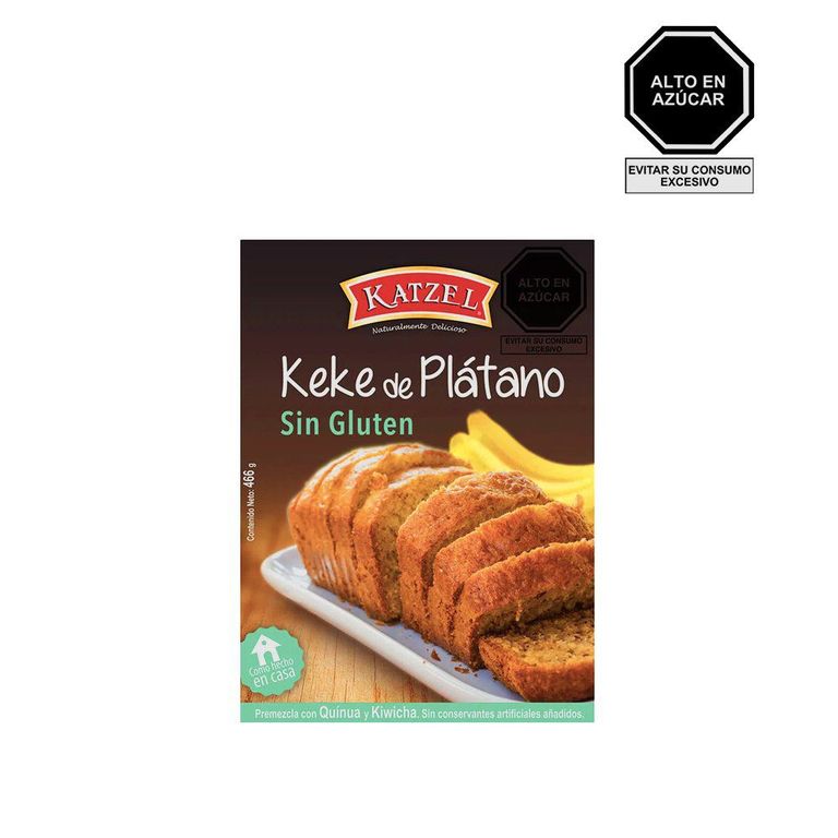 Premezcla para Keke de Plátano Katzel Sin Gluten Caja 466 g