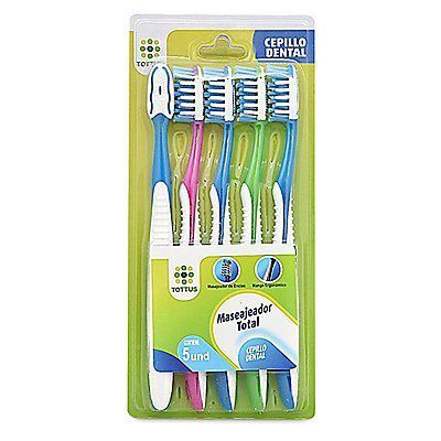 Cepillo Dental Tottus Masajeador Empaque 5 Und
