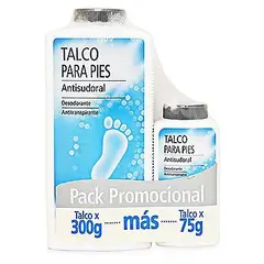 TOTTUS - Pack Talco Desodorante Antitranspirante Tottus 300 g + 75 g