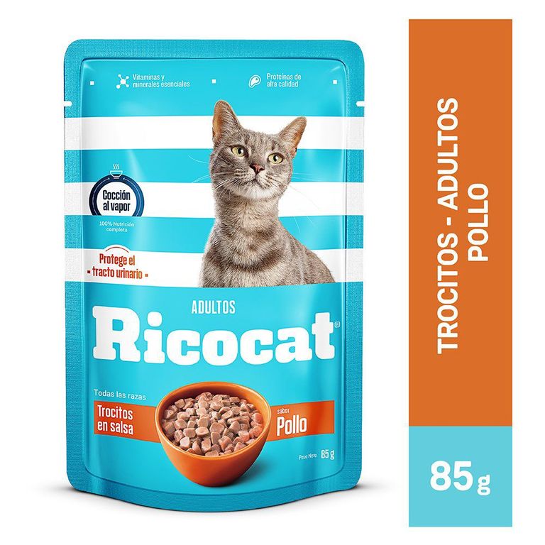 Alimento Húmedo Gatos Adultos Ricocat Pollo Doypack 85 g