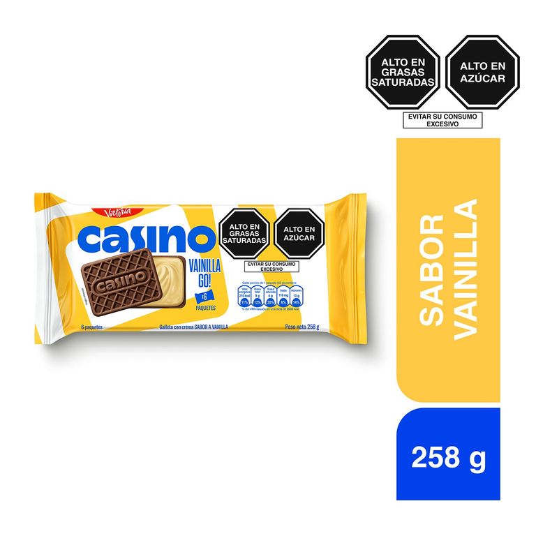 Galleta Casino Sabor Vainilla Sixpack 258 g