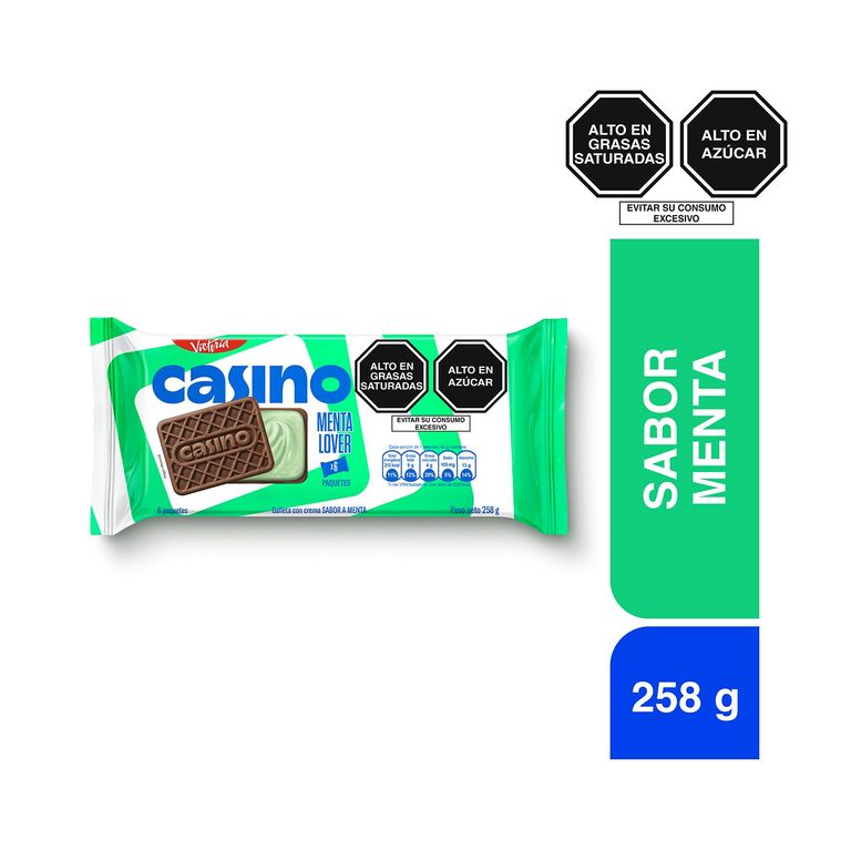 Galleta Casino Sabor Menta Sixpack 258 g