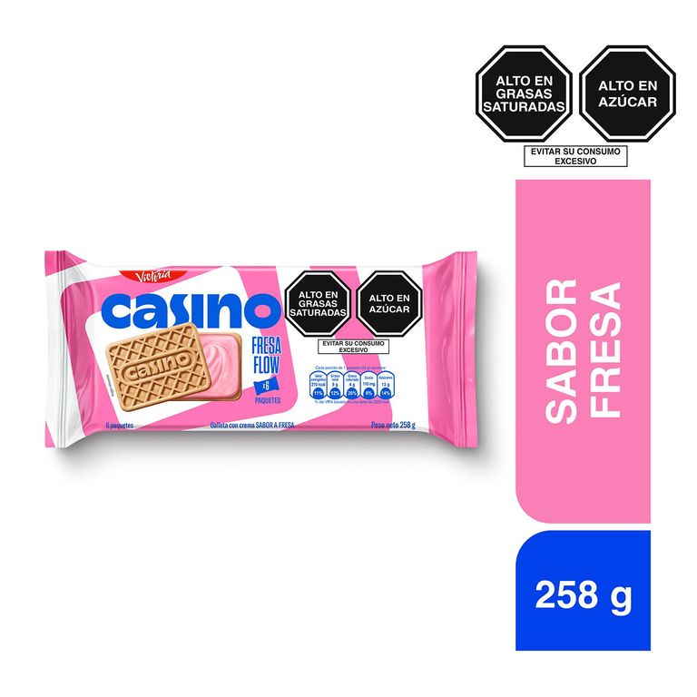 Galleta Casino Sabor Fresa Sixpack 258 g
