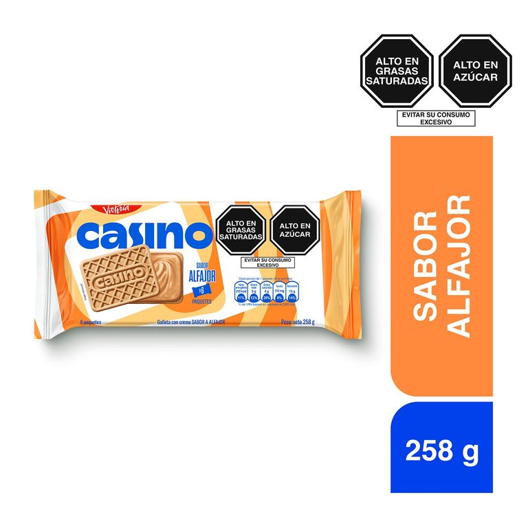 Galleta Casino Sabor Alfajor Sixpack 258 g