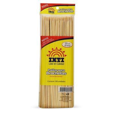 Palitos Para Brochetas Inti 25cm Empaque 100 Und