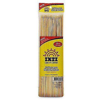 Palitos Para Brochetas Inti 30cm Empaque 100 Und