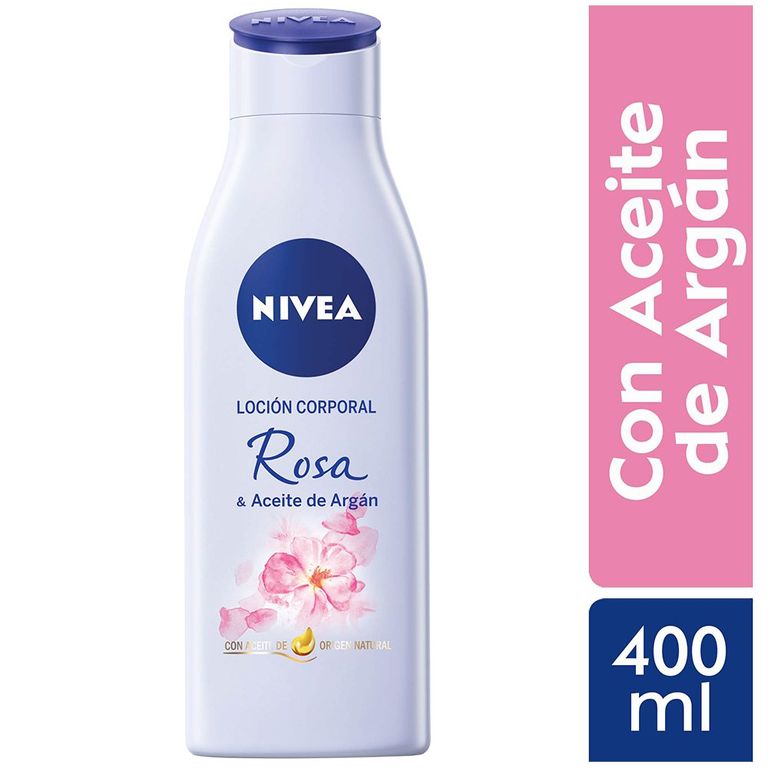 Loción Corporal Nivea Rosa y Aceite de Argán Envase 400 mL