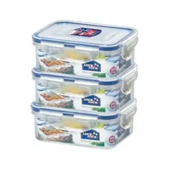 Lock & Lock - Set Contenedores Herméticos Lock & Lock Recto 3 Piezas 350 mL