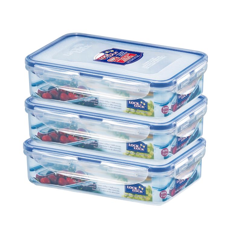 Set x3 Envases Hermético Recto 800mL