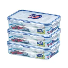 Lock & Lock - Set x3 Envases Hermético Recto 800mL