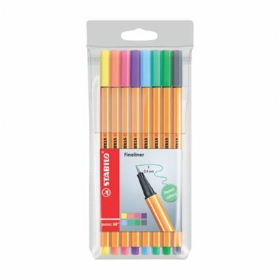 Fine Pen Stabilo Point 88 Colores Pasteles Empaque 8 Und