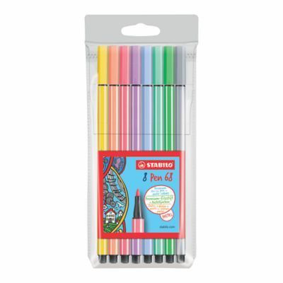 Rotulador Stabilo Pen 68 Colores Pasteles Empaque 8 Und