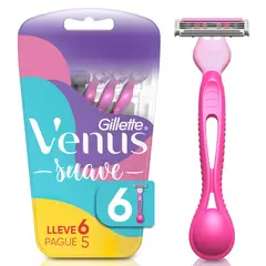 GILLETTE - Máquina de Afeitar Gillette Venus Suave Empaque 6 Und