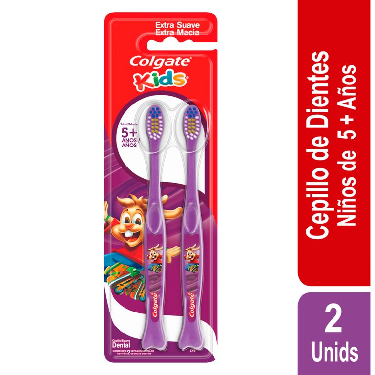 Cepillo De Dientes Colgate Niños 5+ Años Empaque 2 Und