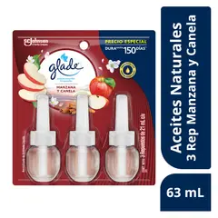 GLADE - Repuesto Ambientador Aceite Manzana Canela Pack 2 Envase 21 mL