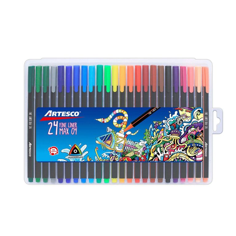Lapiceros Artesco Fine Liner Triangular Estuche 24 Und