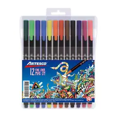ARTESCO - Lapiceros Artesco Fine Liner Triangular Estuche 12 Und
