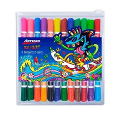 ARTESCO - Plumones Artesco Dúo Color 45 Estuche 24 Und