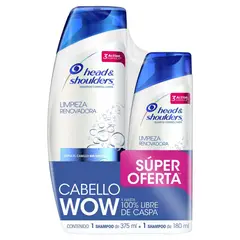 HEAD SHOULDERS - Shampoo Limpieza Renovadora Botella 180 mL