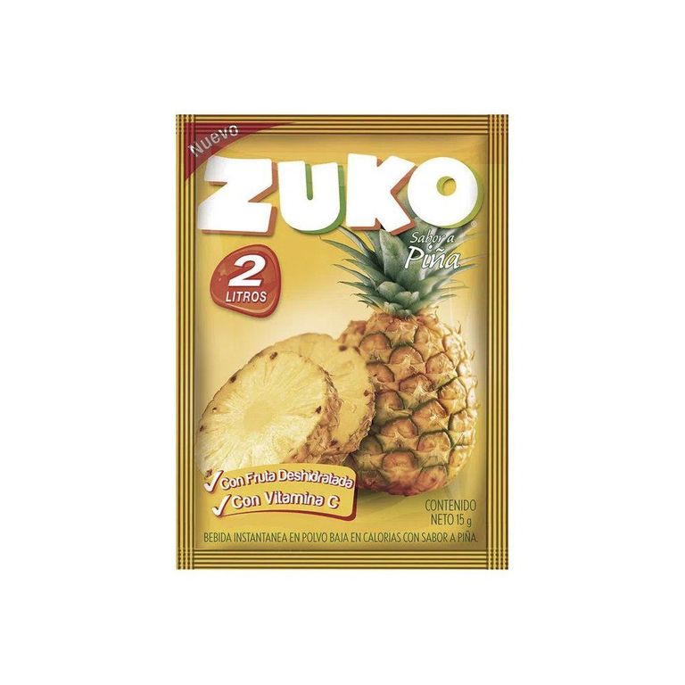 Bebida Instantánea en Polvo Zuko Piña Sobre 15 g